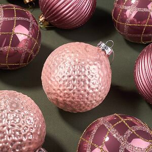 Набор стеклянных шаров Курбевуа 10 см розовый, 12 шт Kaemingk фото 4
