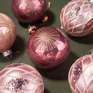 Набор стеклянных шаров Эммануэль 8 см розовый, 12 шт Kaemingk фото 2