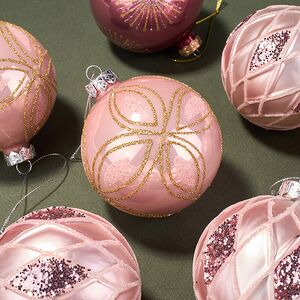 Набор стеклянных шаров Эммануэль 8 см розовый, 12 шт Kaemingk фото 6