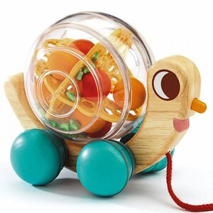 Игрушка-каталка Улитка Хюго 18 см, дерево Djeco фото 1