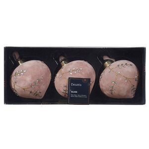 Набор стеклянных шаров Capottera 8 см розовый, 3 шт Kaemingk фото 3
