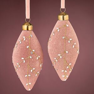 Набор стеклянных елочных игрушек Capottera 13 см розовый, 2 шт, подвеска