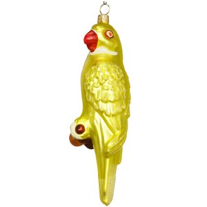 Стеклянная елочная игрушка Попугай Домиано 18 см, желтый, подвеска GMC z.o.o. фото 1