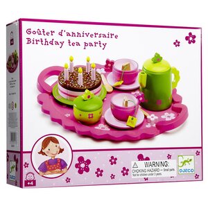 Игровой набор посуды для чая День Рождения 17 предметов дерево Djeco фото 2