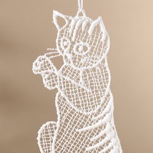 Кружевная елочная игрушка Кошка Фрося 9 см Vogel (Вогель) фото 2