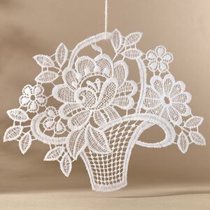 Кружевная елочная игрушка Корзинка с цветами 19*16 см Vogel (Вогель) фото 1
