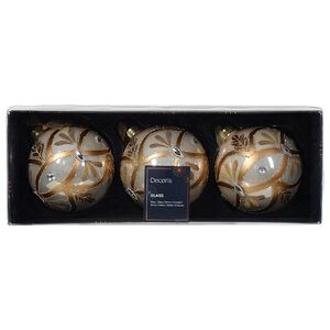 Набор стеклянных шаров Maristello 8 см кремовый, 3 шт Kaemingk фото 3