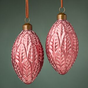 Набор стеклянных елочных игрушек Campo de Quaro 13 см розовый, 2 шт