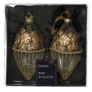 Набор стеклянных елочных игрушек Burwell 12 см, 2 шт