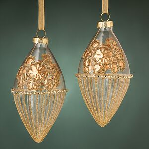 Набор стеклянных елочных игрушек Burwell 12 см, 2 шт