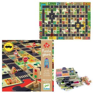 Напольный пазл-игра Дорога с дорожными знаками, 24 элемента DJECO фото 3