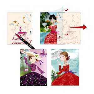 Раскраска Девушки 4 шт + фломастеры Djeco фото 6