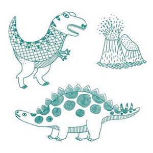 Детские штампы Динозавры 9 шт + штемпельная подушечка Djeco фото 4