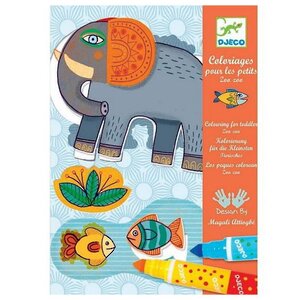 Набор для раскрашивания и создания аппликаций - Зоопарк, 6 шт Djeco фото 1