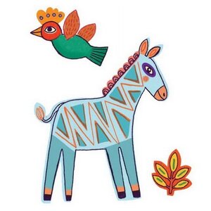 Набор для раскрашивания и создания аппликаций - Зоопарк, 6 шт Djeco фото 4