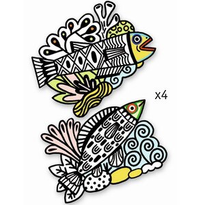 Бархатные раскраски Милые рыбки, 4 шт Djeco фото 2