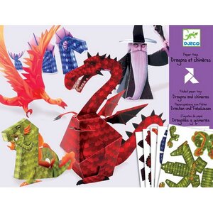 Набор для создания 3D фигурок Волшебная бумага - Драконы DJECO (Джеко) фото 1