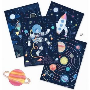Гравюра Граттаж - Космическая миссия 20*15 см, 4 шт DJECO (Джеко) фото 2