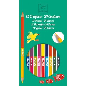 Цветные карандаши Двухсторонние 24 цвета 12 шт Djeco фото 1
