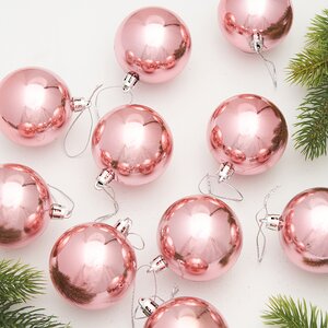 Набор пластиковых шаров Liberty 6 см, 10 шт, розовый глянцевый Winter Deco фото 2