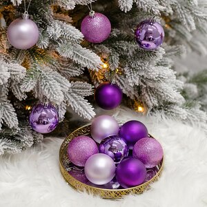 Набор пластиковых шаров Celebration 6 см персидский бархат, 12 шт Winter Deco фото 4