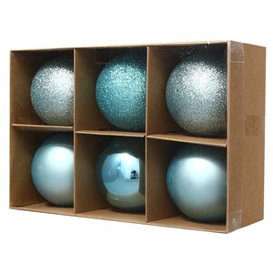 Набор пластиковых шаров Celebration 8 см бирюзовый, 6 шт Winter Deco фото 4