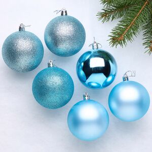 Набор пластиковых шаров Celebration 8 см бирюзовый, 6 шт