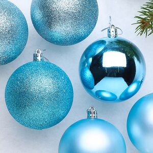 Набор пластиковых шаров Celebration 8 см бирюзовый, 6 шт Winter Deco фото 2