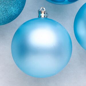 Набор пластиковых шаров Celebration 8 см бирюзовый, 6 шт Winter Deco фото 5