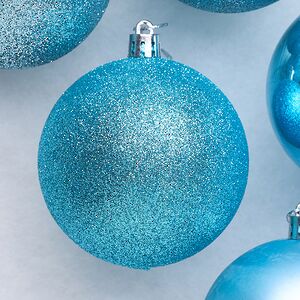 Набор пластиковых шаров Celebration 8 см бирюзовый, 6 шт Winter Deco фото 4