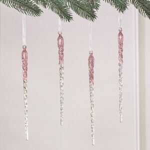 Набор елочных игрушек Сосульки Beckington 22 см розовый, 4 шт