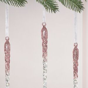Набор елочных игрушек Сосульки Бекингтон 22 см розовый, 4 шт Winter Deco фото 3