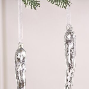 Набор елочных игрушек Сосульки Серебрянный Лёд 30 см, 2 шт Winter Deco фото 3