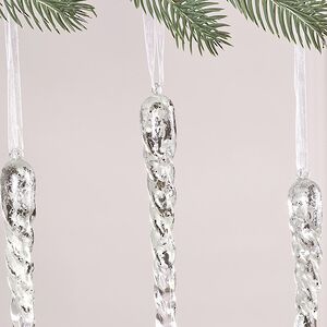 Набор елочных игрушек Сосульки Серебрянные брызги 23 см, 4 шт Winter Deco фото 5