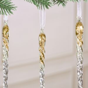 Набор елочных игрушек Сосульки Золотые брызги 22 см, 4 шт Winter Deco фото 3