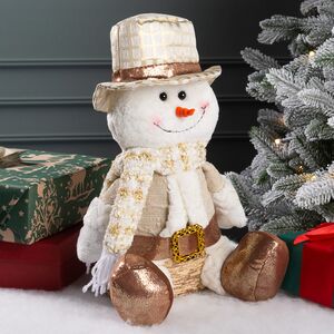 Дверной стоппер Снеговик Билли в шляпе 33 см Winter Deco фото 5