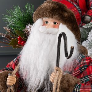 Фигура под елку Санта-Клаус с елочкой 45 см, красный Winter Deco фото 2