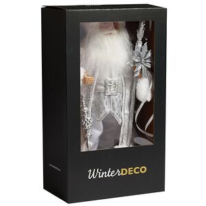 Фигура под елку Санта-Клаус в серебряной шубке 45 см Winter Deco фото 8