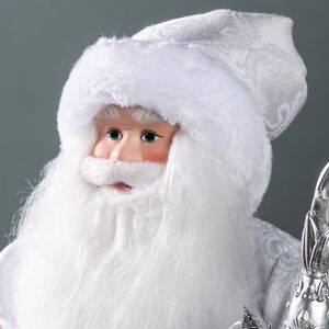 Фигура под елку Санта-Клаус в серебряной шубке 45 см Winter Deco фото 2