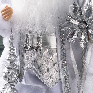 Фигура под елку Санта-Клаус в серебряной шубке 45 см Winter Deco фото 4