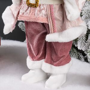 Фигура под елку Санта-Клаус с мишкой и елочкой 45 см розовый Winter Deco фото 8