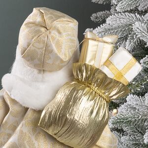 Фигура под елку Дед Мороз с мешком подарков 45 см золотой Winter Deco фото 6