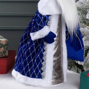 Фигура под елку Дед Мороз в синей шубке 45 см Winter Deco фото 7