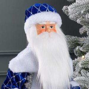 Фигура под елку Дед Мороз в синей шубке 45 см Winter Deco фото 2