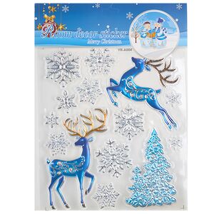 Новогодние наклейки на окно Олени - Лесные Друзья 32*23 см Winter Deco фото 2