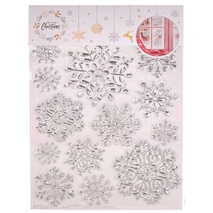 Новогодние наклейки на окно Снежинки - Ледяное Очарование 40*27 см Winter Deco фото 2