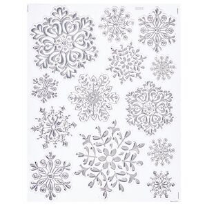 Новогодние наклейки на окно Снежинки - Ледяное Очарование 40*27 см Winter Deco фото 3