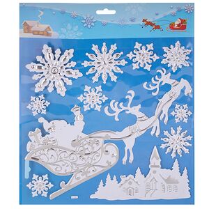 Новогодняя наклейка на окно Путешествие Деда Мороза 38*32 см Winter Deco фото 3