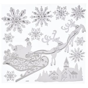 Новогодняя наклейка на окно Путешествие Деда Мороза 38*32 см Winter Deco фото 2