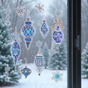 Новогодние наклейки на окно Магия Зимы 24*18 см